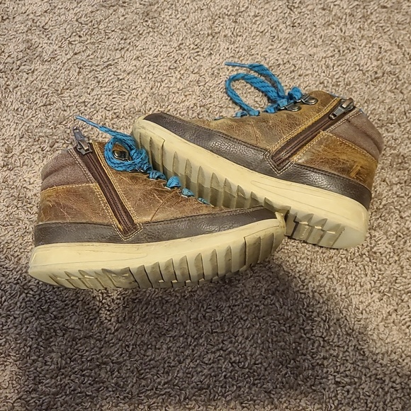Clark's leather boys hikers brown & blue Size 11 - Picture 3 of 3